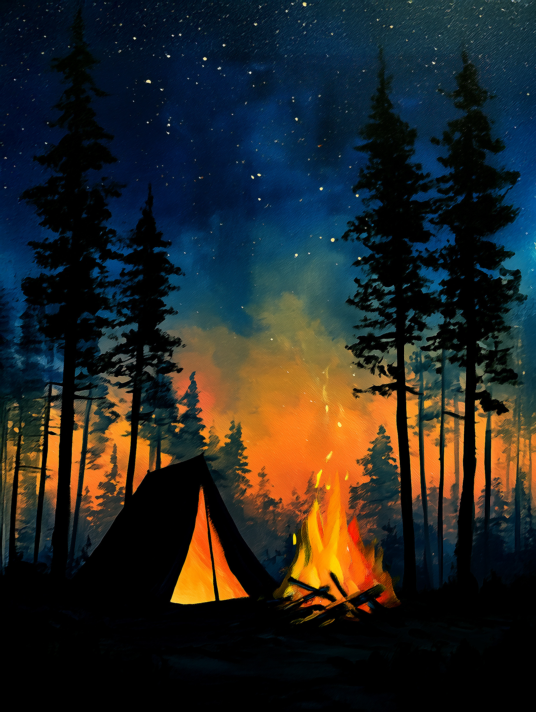 (Online) Paint Party - Cozy Campfire